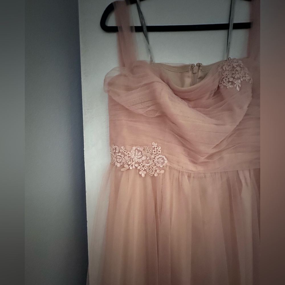 Darling Monique Lhuillier pastel pink tulle dress size 12
